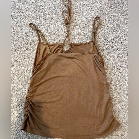 OLD NAVY Fitted Sleeveless Tie-Front Brown Tank Top - Picture 8 of 8